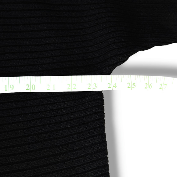 VTG EUC Helen Hsu N.Y. Made USA Wool Blend Open Front Ribbed Cardigan Sz S Black - Picture 7 of 9